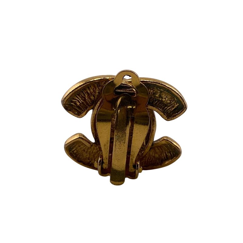 Chanel Binaural Matelasse Coco Mark Earrings Branded Accessories Jewelry Gold