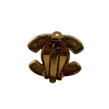Chanel Binaural Matelasse Coco Mark Earrings Branded Accessories Jewelry Gold