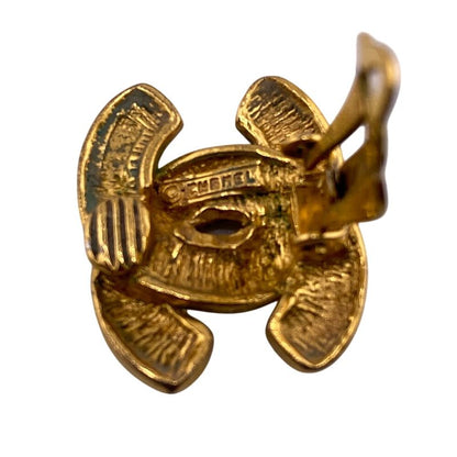 Chanel Binaural Matelasse Coco Mark Earrings Branded Accessories Jewelry Gold