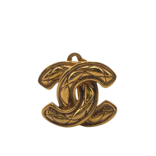 Chanel Binaural Matelasse Coco Mark Earrings Branded Accessories Jewelry Gold
