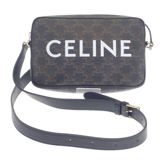 Celine Medium Messenger 194502cim.38og Shoulder Bag PVC Black Gold Hardware