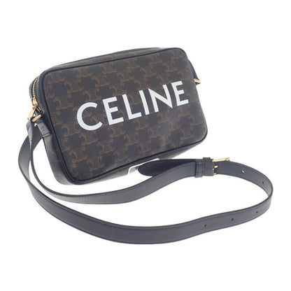 Celine Medium Messenger 194502cim.38og Shoulder Bag PVC Black Gold Hardware
