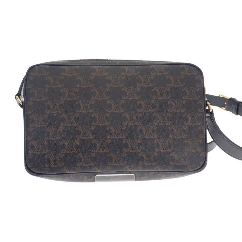 Celine Medium Messenger 194502cim.38og Shoulder Bag PVC Black Gold Hardware