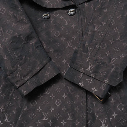 Louis Vuitton Trench Coat Size 38 Monogram Satin Logo Allover Belted Double
