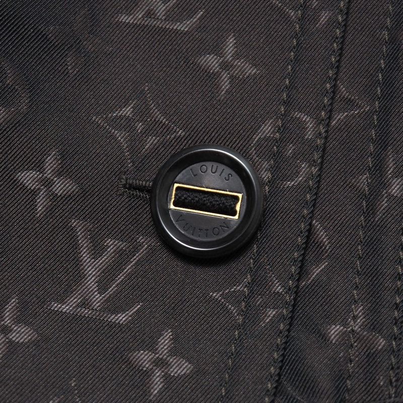 Louis Vuitton Trench Coat Size 38 Monogram Satin Logo Allover Belted Double