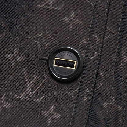 Louis Vuitton Trench Coat Size 38 Monogram Satin Logo Allover Belted Double