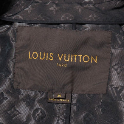Louis Vuitton Trench Coat Size 38 Monogram Satin Logo Allover Belted Double