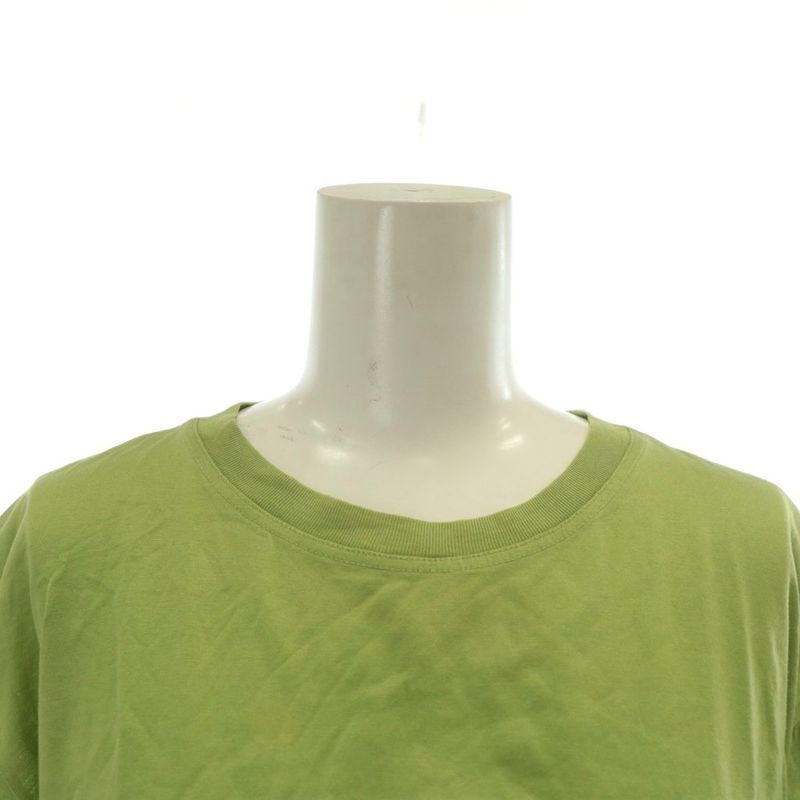 Hermes T-shirt Cut And Sewn Short Sleeves Crew Neck Logo Embroidery L Green XZ