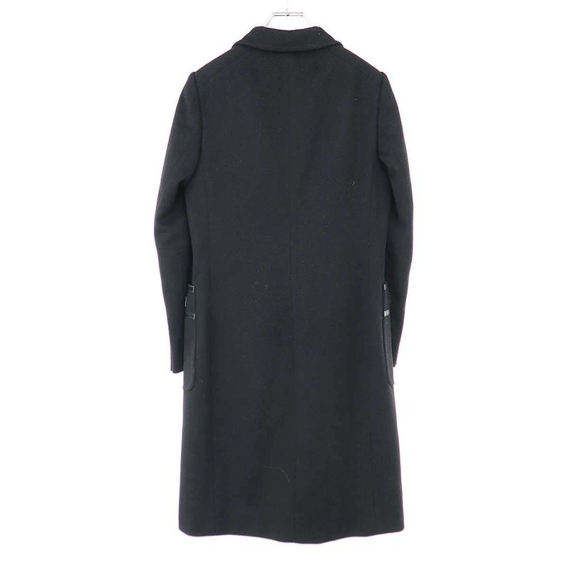 Gucci Horsebit Wool Long Coat 204897 Zs828 Black 38