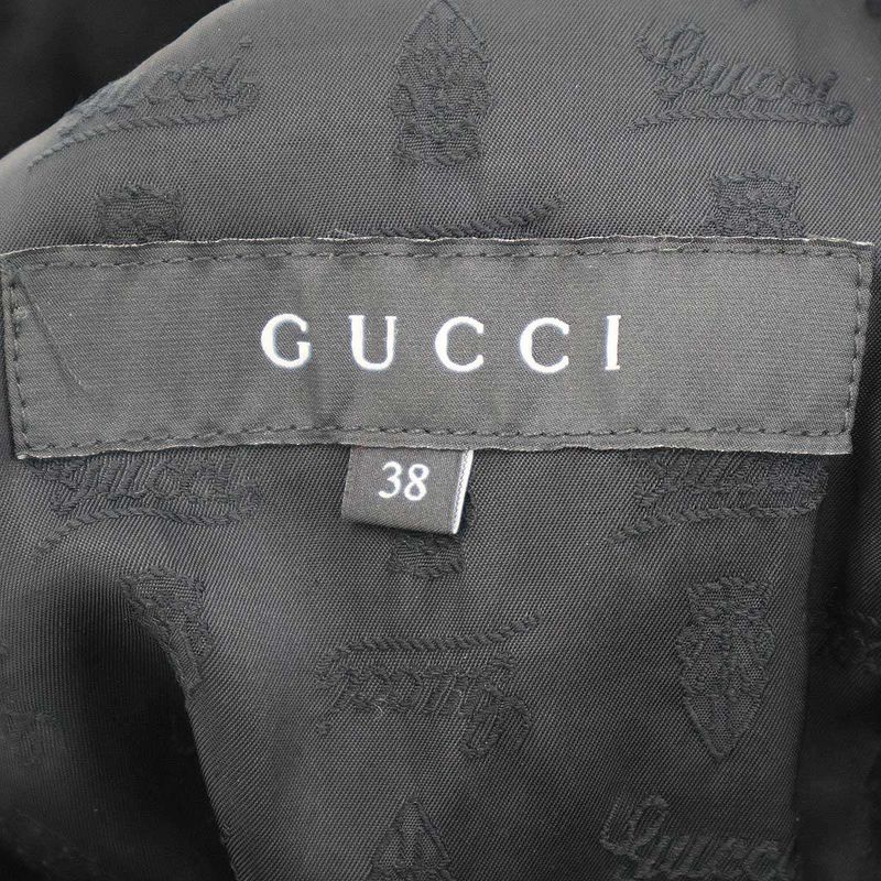 Gucci Horsebit Wool Long Coat 204897 Zs828 Black 38