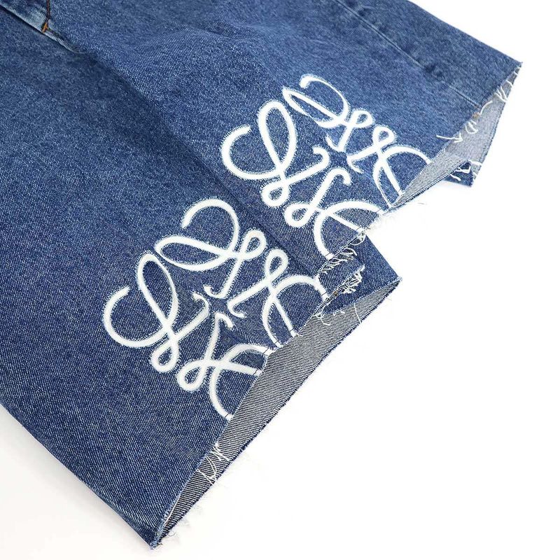 Loewe Anagram Shorts Anagram Damaged Denim Shorts S359y11xc7 Indigo 36