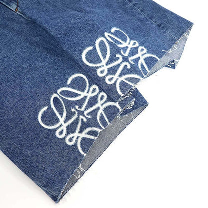 Loewe Anagram Shorts Anagram Damaged Denim Shorts S359y11xc7 Indigo 36