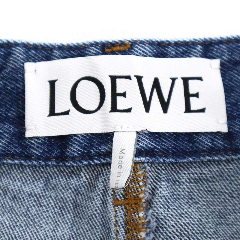 Loewe Anagram Shorts Anagram Damaged Denim Shorts S359y11xc7 Indigo 36