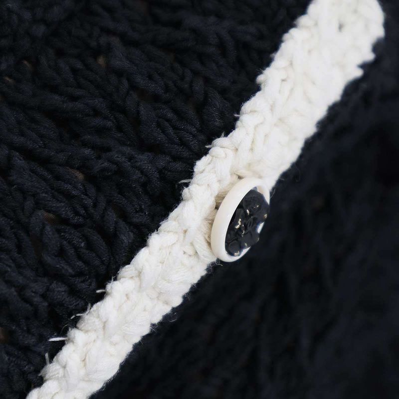Chanel 2022 Resort Cotton Silk Low Gauge Knit Pants P7201k10363 Black White 38
