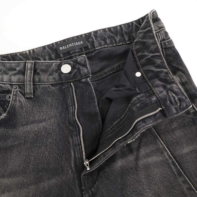 Balenciaga Mermaid Damaged Denim Skirt 719298 Tbp47 Black 36