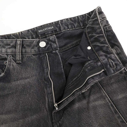 Balenciaga Mermaid Damaged Denim Skirt 719298 Tbp47 Black 36