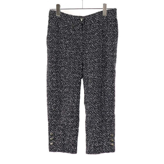 Chanel Cropped Tweed Trouser Pants P74432v65925 Black 38