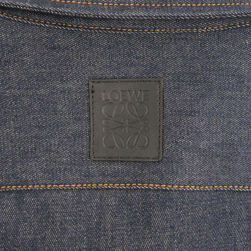 Loewe 24ss Anagram Chain Denim Shirt Dress S359y13x64 Indigo Blue 36