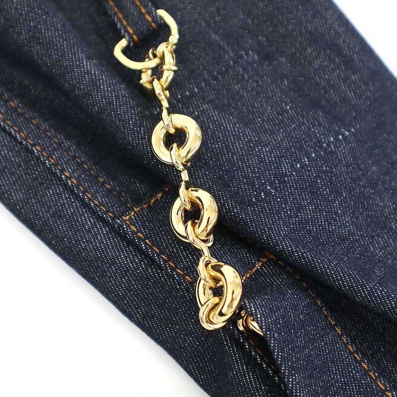 Loewe 24ss Anagram Chain Denim Shirt Dress S359y13x64 Indigo Blue 36