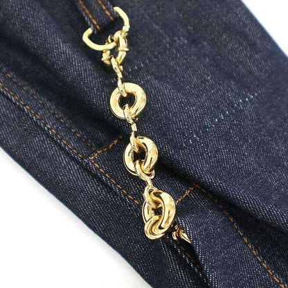 Loewe 24ss Anagram Chain Denim Shirt Dress S359y13x64 Indigo Blue 36