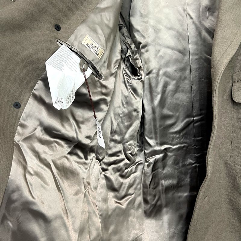 Hermes Long Coat Chester Pt9617 Wool Glaze Gray