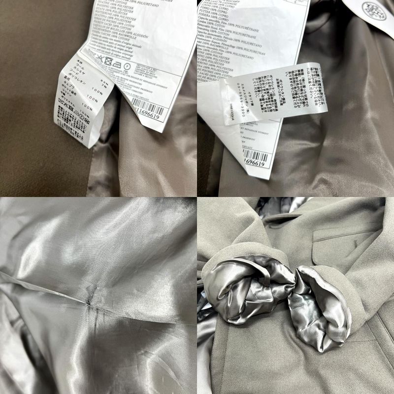Hermes Long Coat Chester Pt9617 Wool Glaze Gray
