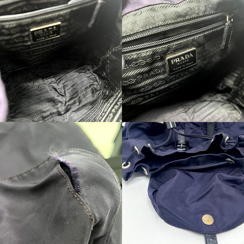 Prada Backpack Sac Triangle Logo Triangle Logo Plate B6677 Nylon Prugna Purple