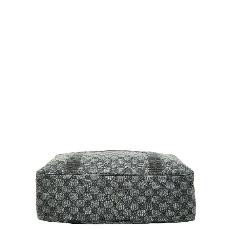 Gucci GG Canvas Business Bag Handbag 282529 Grey Black Canvas Leather Ladies