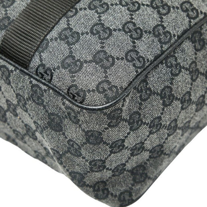 Gucci GG Canvas Business Bag Handbag 282529 Grey Black Canvas Leather Ladies