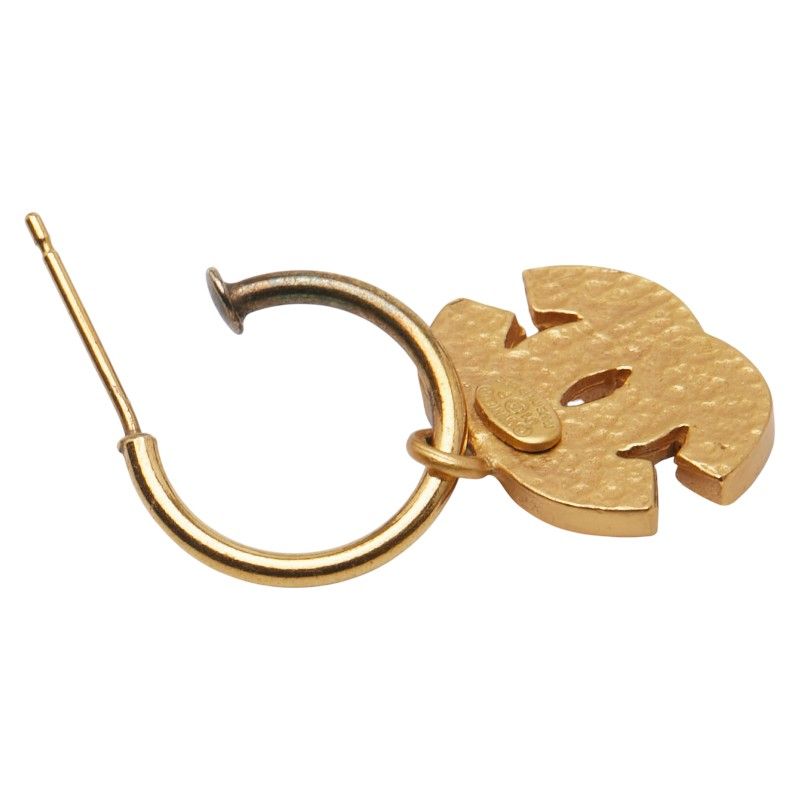 Chanel Coco Mark Earrings One Side Only Gold Plated Women's Chanel