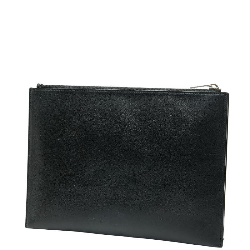 Saint Laurent Logo Clutch Bag Second Bag Black Multicolor Leather Women Saint