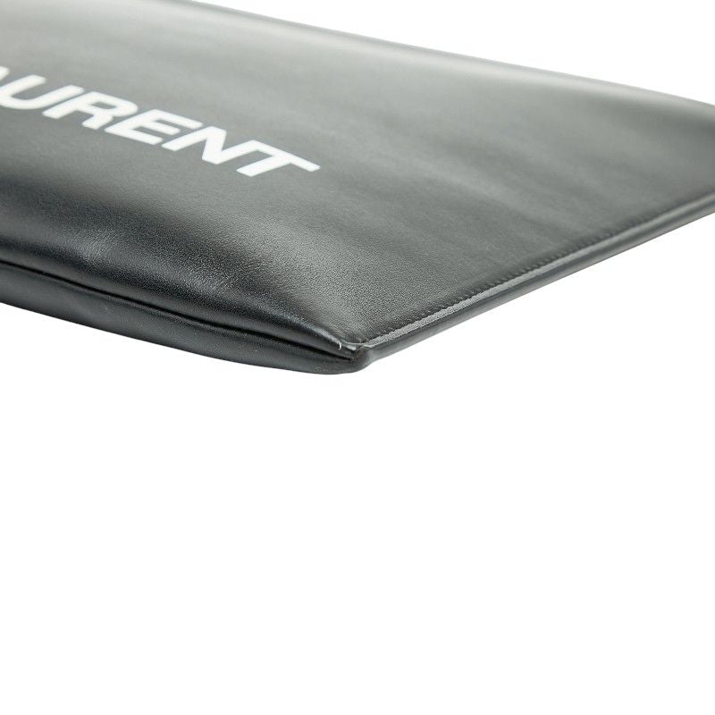 Saint Laurent Logo Clutch Bag Second Bag Black Multicolor Leather Women Saint