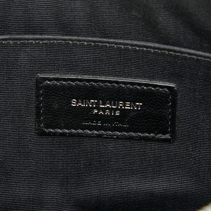 Saint Laurent Logo Clutch Bag Second Bag Black Multicolor Leather Women Saint