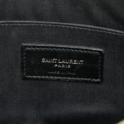 Saint Laurent Logo Clutch Bag Second Bag Black Multicolor Leather Women Saint