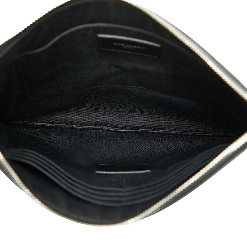 Saint Laurent Logo Clutch Bag Second Bag Black Multicolor Leather Women Saint