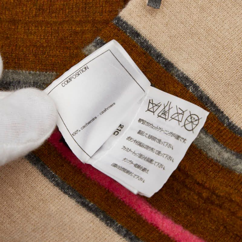Chanel Striped Beige Multicolor Cashmere Women's Chanel