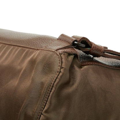 Prada Logo Backpack Rucksack Brown Leather Nylon Women Prada