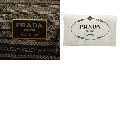 Prada Logo Backpack Rucksack Brown Leather Nylon Women Prada