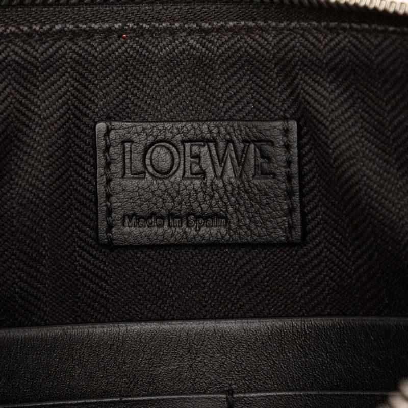 Loewe Anagram Bicolor Clutch Bag Second Bag Black Red Leather Women Loewe