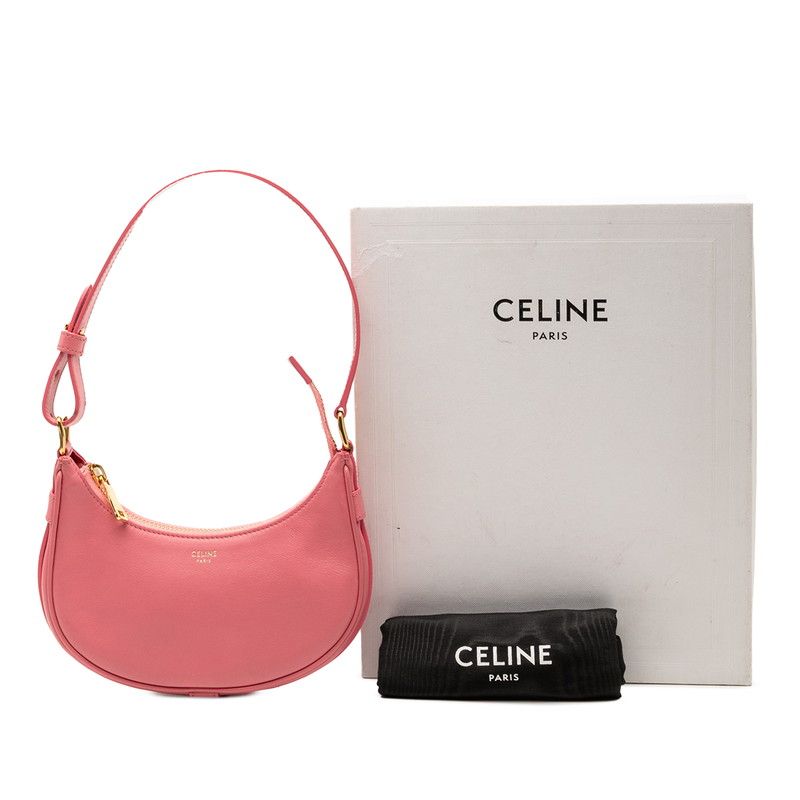 Celine Handbag Hobo Bag Pink Leather Women's Celine