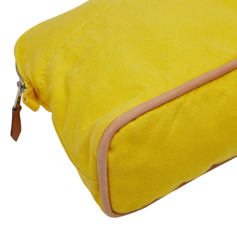 Hermes Bolide Pouch 25 Pouch Small Yellow Canvas Women Hermes