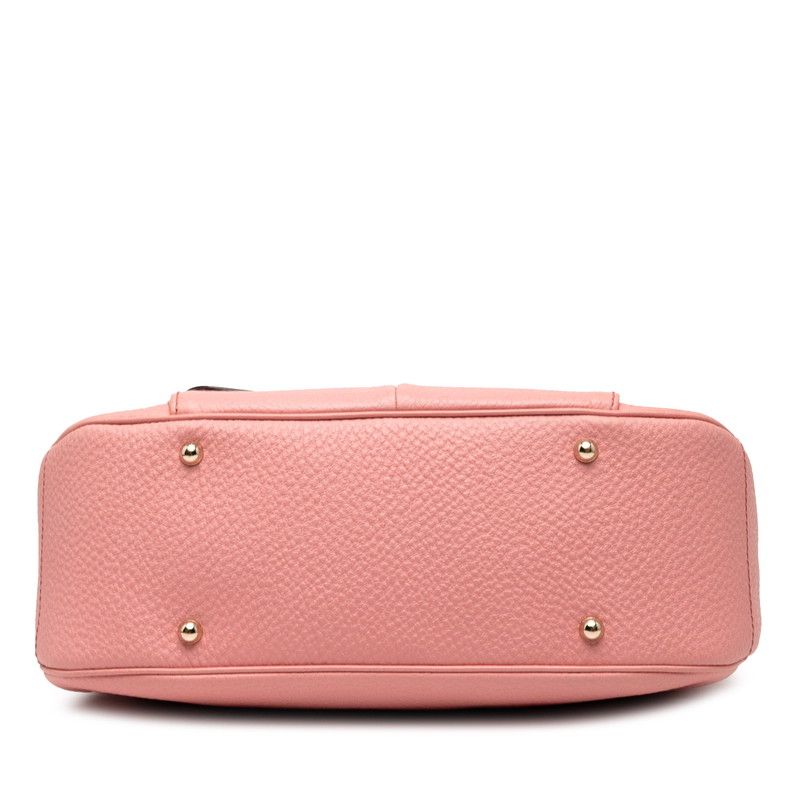 Gucci Bamboo One Shoulder Bag Handbag 137383 Pink Brown Leather Ladies Gucci