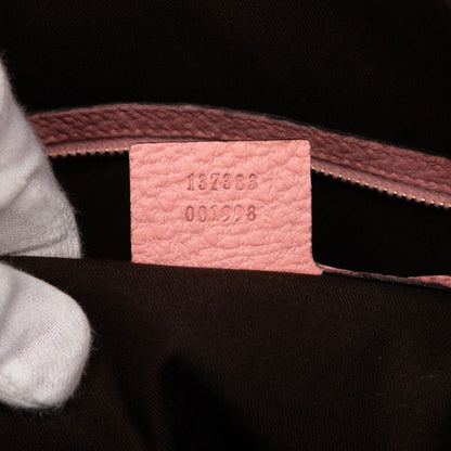 Gucci Bamboo One Shoulder Bag Handbag 137383 Pink Brown Leather Ladies Gucci