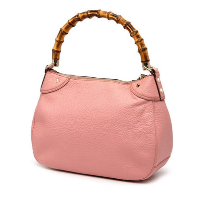 Gucci Bamboo One Shoulder Bag Handbag 137383 Pink Brown Leather Ladies Gucci