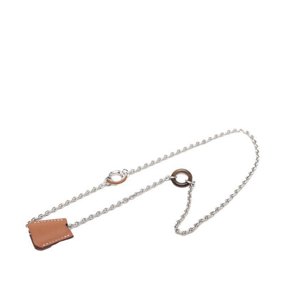 Hermes Clochette Necklace Silver Brown Metal Vorsiflte Ladies Hermes