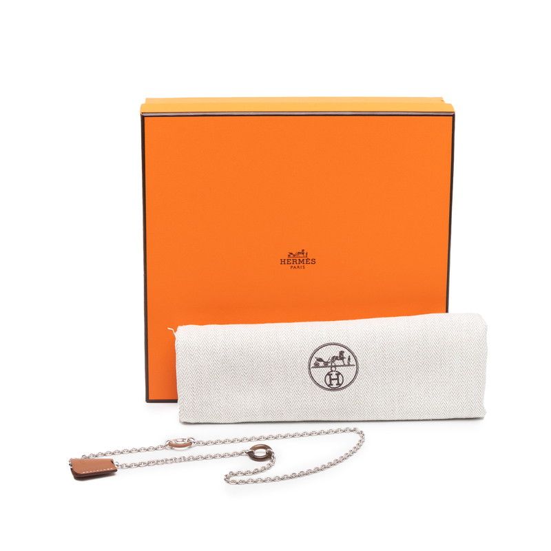 Hermes Clochette Necklace Silver Brown Metal Vorsiflte Ladies Hermes