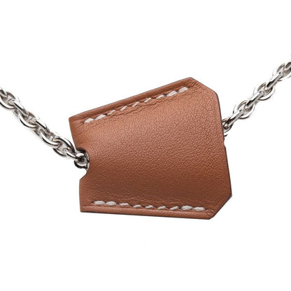 Hermes Clochette Necklace Silver Brown Metal Vorsiflte Ladies Hermes