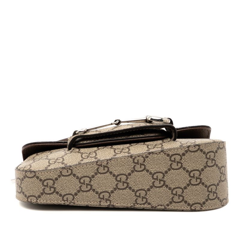 Gucci GG Supreme Horsebit 1955 Handbag One Shoulder Bag 2WAY 774209 Beige Brown