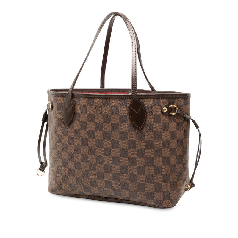 Louis Vuitton Damier Neverfull PM Handbag Tote Bag N41359 Brown PVC Leather