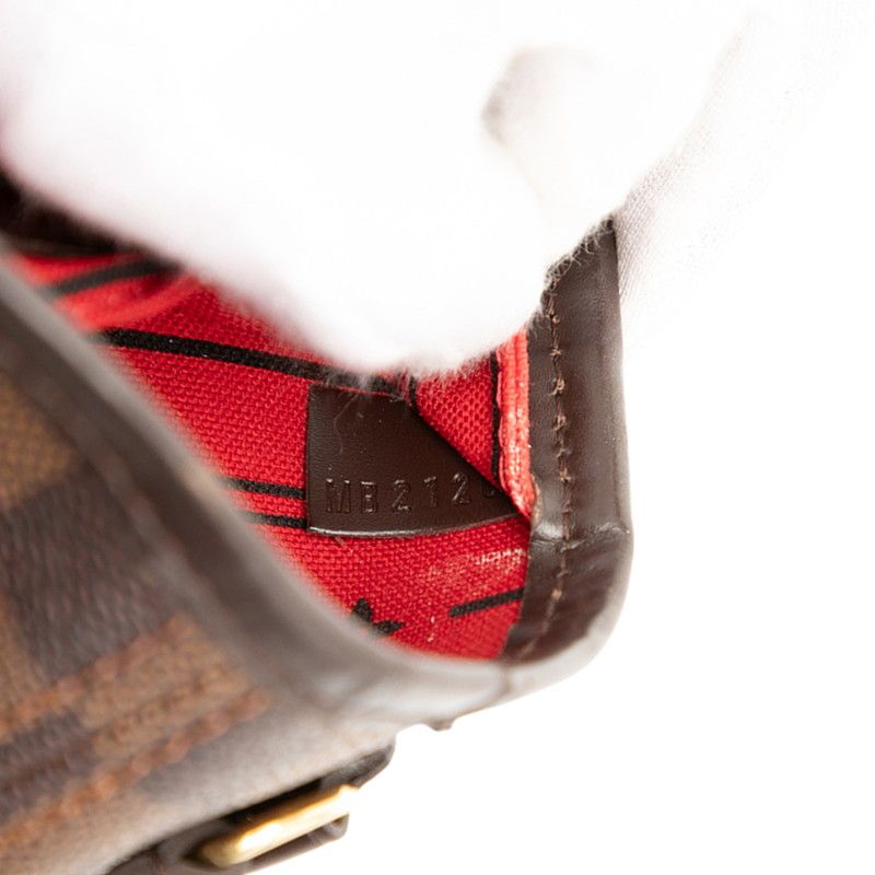 Louis Vuitton Damier Neverfull PM Handbag Tote Bag N41359 Brown PVC Leather